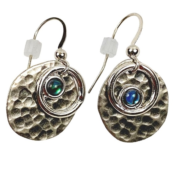 Hammered Labradorite earrings - Picture 1 of 6